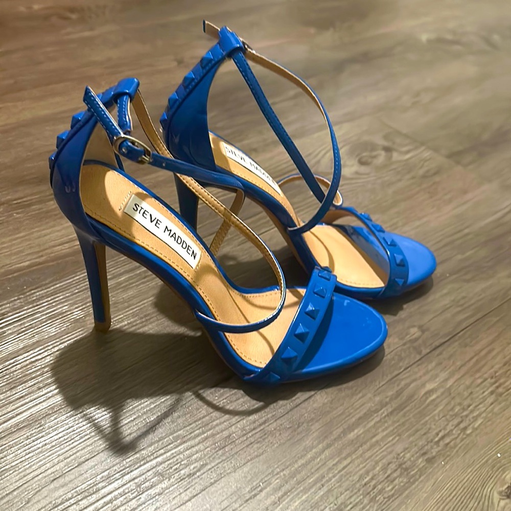 Blue Studded Steve Madden Strappy Sandals Heels